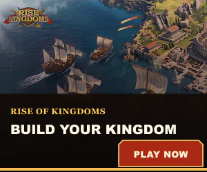 Rise of Kingdoms civilization and harbor artwork with Build Your Kingdom campaign creative