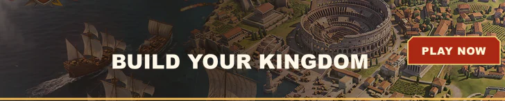 Rise of Kingdoms civilization and harbor artwork with Build Your Kingdom campaign creative
